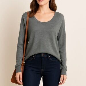 Madewell Southstar Merino Wool Gray Pullover Sweater Size M NWT